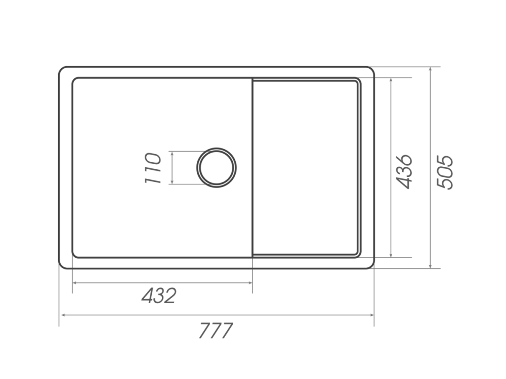 VALESO Гранітна мийка для кухні VALESO CUBE 7850 матова Чорний металік Киев - изображение 5