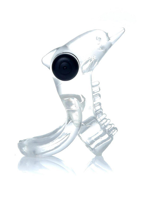 Ерекційне кільце - Dolphin Vibro CockRing Clear Sex Aura Київ - фото 1
