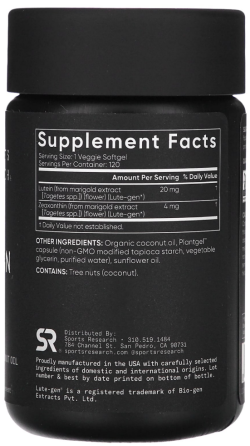 Лютеїн та зеаксантин на рослинній основі Sports Research Lutein + Zeaxanthin 120 капс Київ