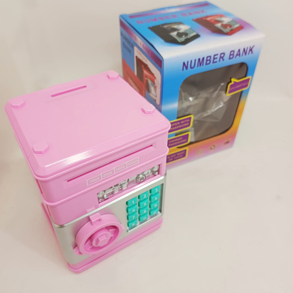 Электронная копилка сейф банкомат для детей с PIN-кодом, автоматический прием банкнот и монет Pink PW-90 Львів - фото 8