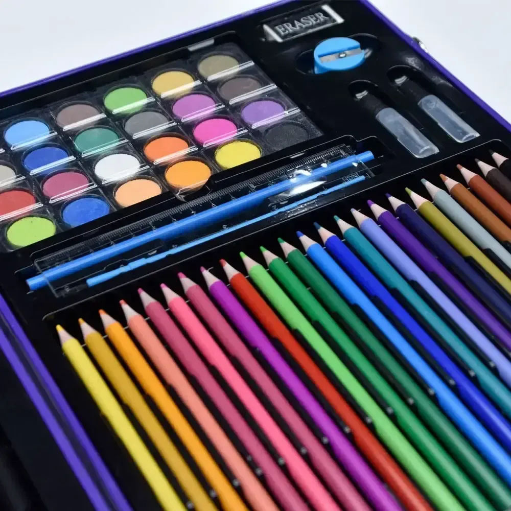 Набор для рисования в кейсе 128 предметов, Космонавт, Синий / Детский набор для творчества / Набор художника YU227 Коломыя - изображение 4