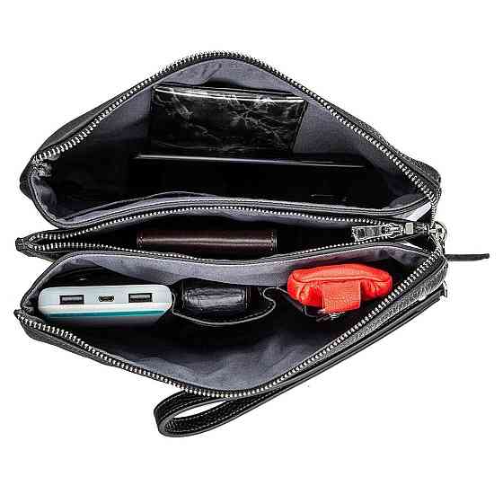 Барсетка мужская GRANDE PELLE 11147 кожаная Черная флотар Киев