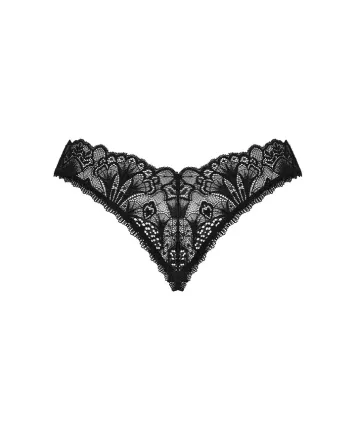 Мереживні стрінги Obsessive Donna Dream crotchless thong XL/2XL Black, відкритий доступ Львов
