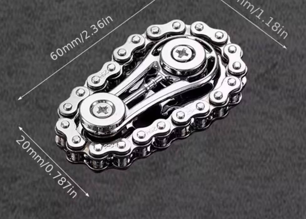 Металевий спінер ланцюг антистрес ручний велосипедний ланцюжок портативний фіджет іграшка Київ - фото 3