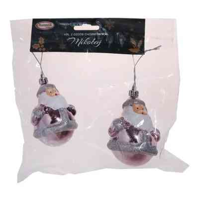 Ялинкова іграшка Chomik Санта, 2 шт, 8 см рожевий (5900779839229) Вінниця