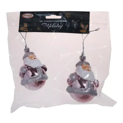 Ялинкова іграшка Chomik Санта, 2 шт, 8 см рожевий (5900779839229) Вінниця - фото 3