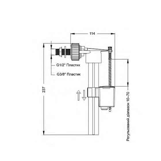 Клапан Lidz LT03 бічний подавання 1/2 і 3/8 Київ