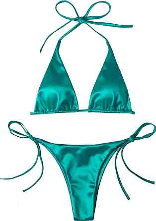 Купальник шторки бразилиана женский изумрудный Киев