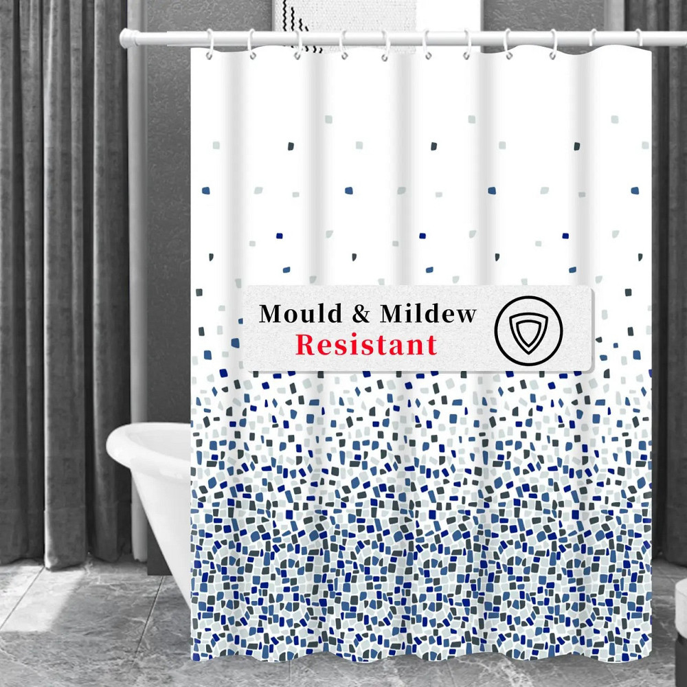 Шторка для ванны из полиэстера водонепроницаемая с кольцами Bathlux 180x180 см , занавеска для ванной комнаты Каменец-Подольский - изображение 5