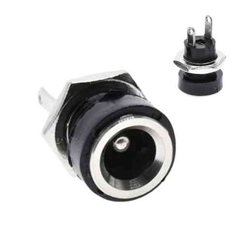 Разъем гнездо питания DC022B 5.5x2.1мм, комплект 10 шт, с внешней резьбой на панель Киев