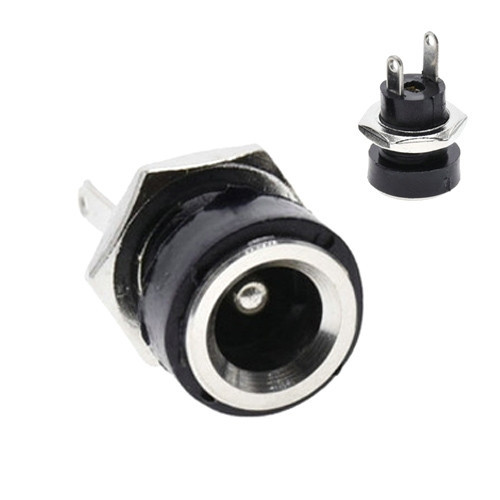 Разъем гнездо питания DC022B 5.5x2.1мм, комплект 10 шт, с внешней резьбой на панель Киев - изображение 1