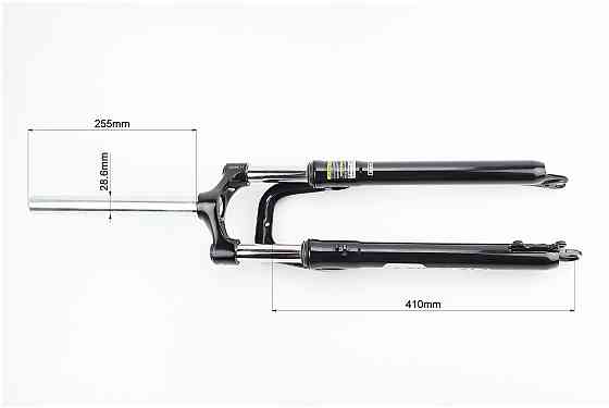 Вилка 29" амортизаційна, без різьби 1-1/8" (28,6мм), шток 255мм, з ходом 75мм, Disk-brake, Preload, чорна CH-386 Київ
