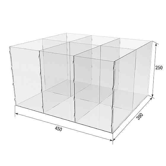 Коробка акриловая EKOSTAR 450х390х250 6 ячеек Киев