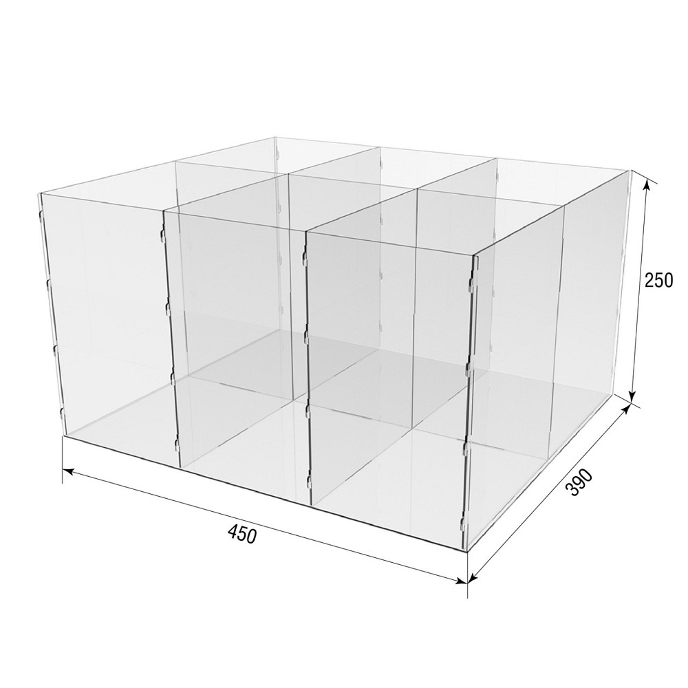Коробка акриловая EKOSTAR 450х390х250 6 ячеек Киев - изображение 3