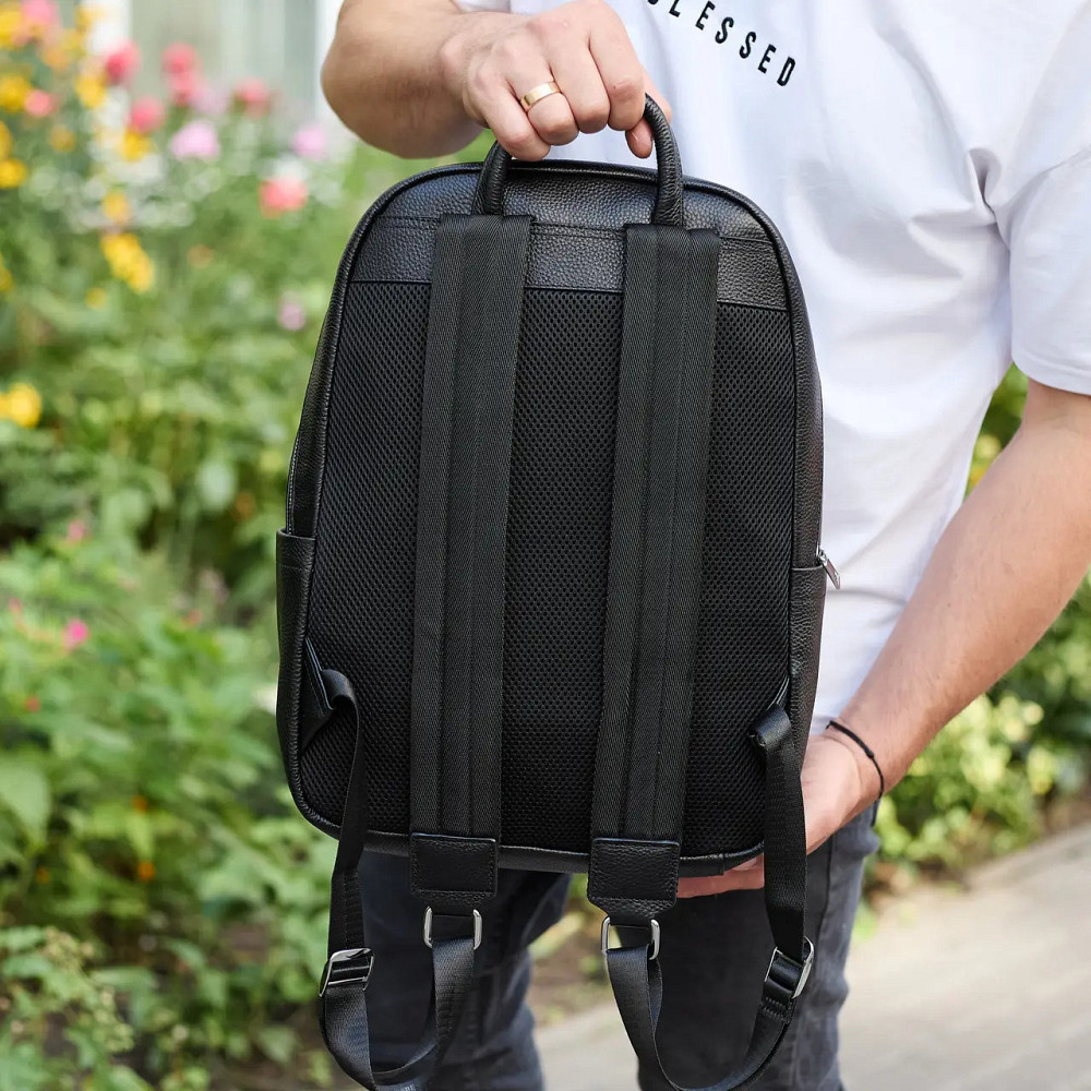 Міський чоловічий рюкзак з натуральної шкіри, практичний рюкзак-портфель для хлопця, чоловіка Tiding Київ - фото 10