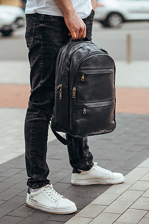 Мужской рюкзак для ноутбука и документов из натуральной кожи Tiding Bag B2-37342A Каменское - изображение 4