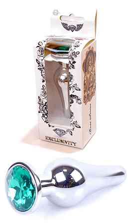 Анальна пробка Boss Series - Jewellery Silver BUTT PLUG Green, BS6400078 Sex Aura Київ
