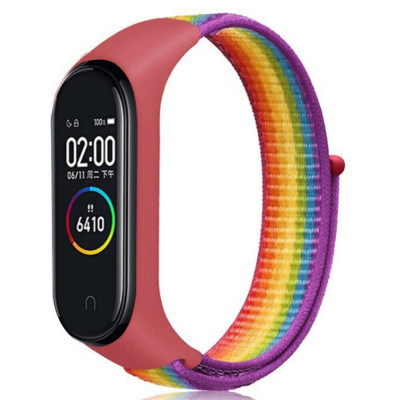 Ремешок для фитнес браслета BeCover Nylon Style для Xiaomi Mi Smart Band 7 Red-Rainbow (707669) Винница - изображение 1