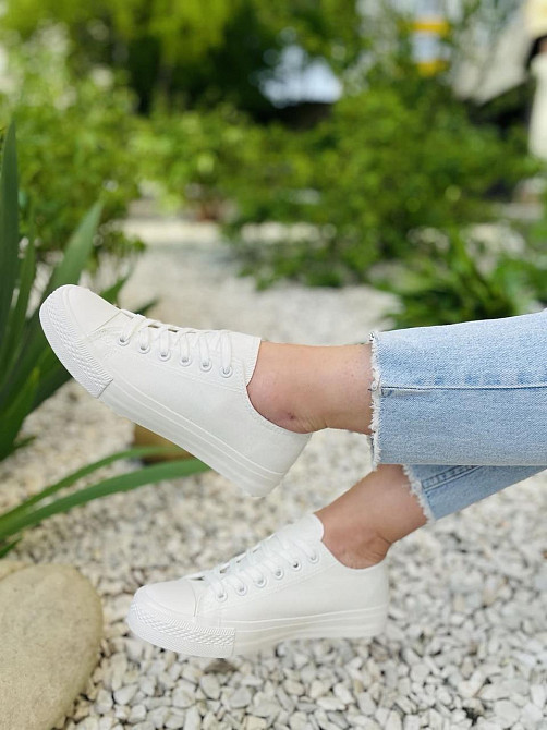 Кеди жіночі PQ-22 білі тканина весна-осінь 37р.-24см 38р.-24.5см (1451) Коломыя - изображение 2