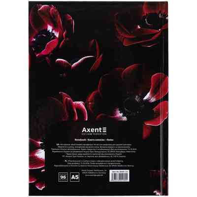 Книга записная Axent Maroon fleur А5, 96 листов, клетка, твердая обложка (8459-1-A) Винница
