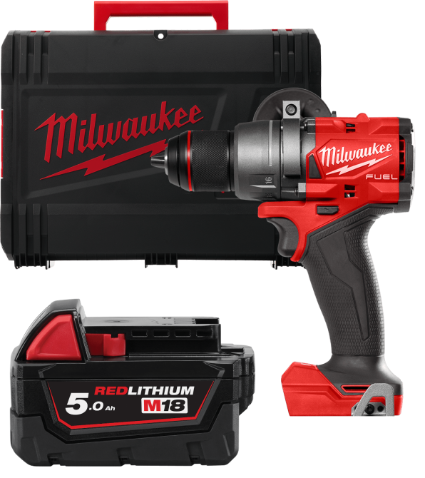Дриль-шуруповерт акумуляторна безщіткова MILWAUKEE M18 FDD3-0X (158 м) (каркас+HDкейс) + M18 B5 подарунок Одесса - изображение 1