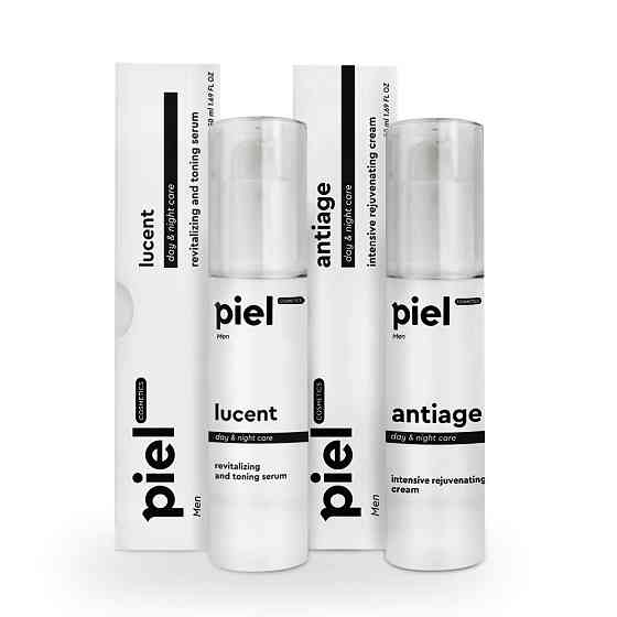 Антивіковий комплекс для догляду за тьмяною шкірою обличчя MEN Piel, 50мл+50мл Дніпро