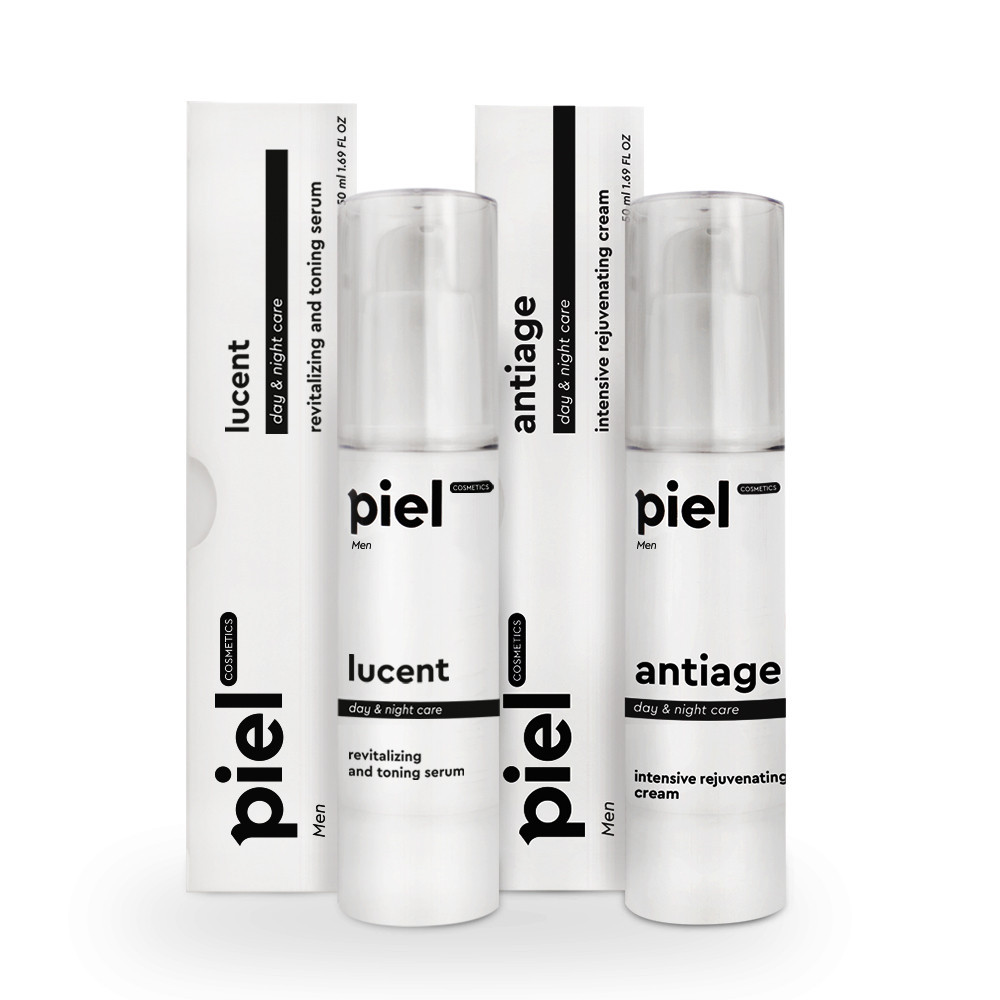 Антивозрастной комплекс для ухода за тусклой кожей лица MEN Piel, 50мл+50мл Днепр - изображение 1