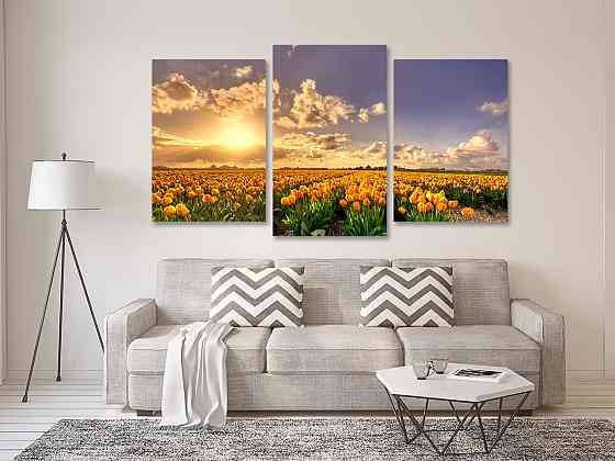 Модульна картина у вітальню/ спальню Жовті тюльпани  Art-572_3 Київ
