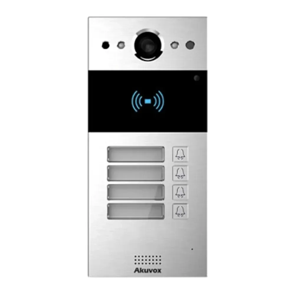 IP-відеопанель на 4 абоненти 2Mp Akuvox R20B SIP зі зчитувачем EM-Marine / Mifare / NFC (87-00033) Київ - фото 1