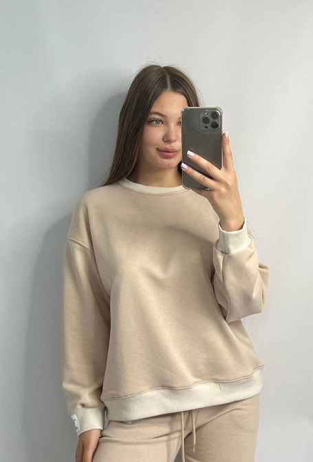 Свитшот женский трикотажный Пудровый M/L Харьков - изображение 1