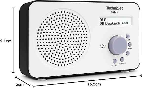 TechniSat Viola 2 портативный интернет-радиоприёмник DAB+ FM Wi‑Fi белый/чёрный с LCD и разъёмом 3,5 мм Киев