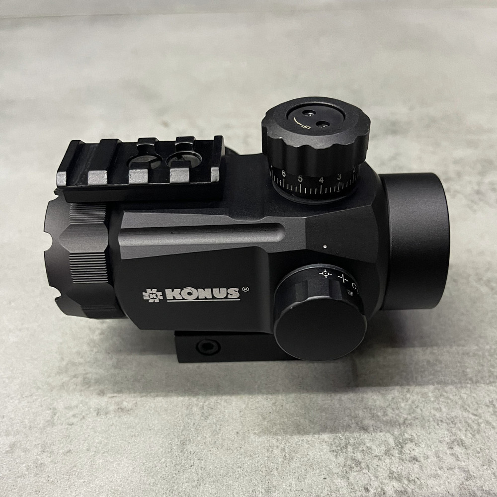 Коллиматорный прицел KONUS KONUSIGHT 1x35 (4МОА), крепление: на планку Вивер (7/8”), ласточкин хвост Solmir Киев - изображение 2