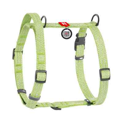 Шлей для собак WAUDOG Н-образная Re-cotton с QR паспортом, светоотражающая L салатовая (25935) Винница