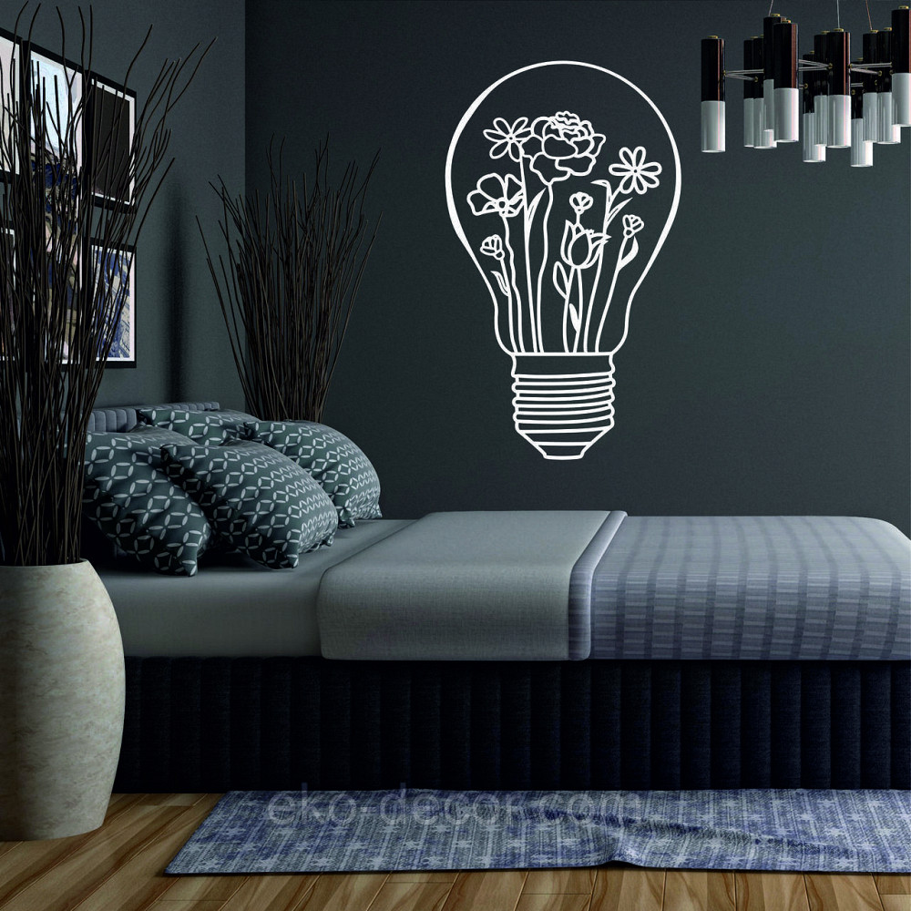 Декоративне настінне Панно «Лампочка» Декор на стіну 110*65 см, Білий Київ - фото 2