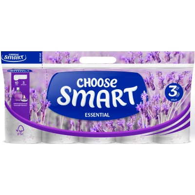 Туалетная бумага Smart Tissue Essential Lavender 3 слоя 10 рулонов (5944582100121) Винница - изображение 1