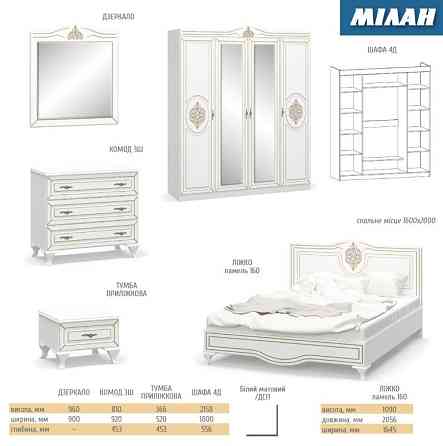 Кровать 160 (без ламелей) Милан Львов