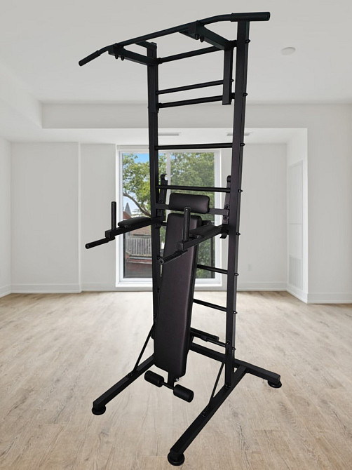 Напольная шведская стенка универсальная передвижная турник брусья лавка гимнастическая для детей и взрослых Каменское - изображение 11