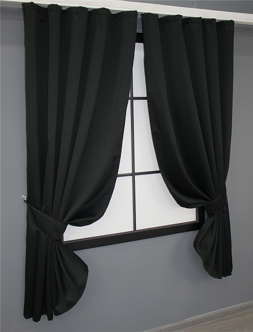 Комплект штор коротких VR-Textil Блэкаут Midnight № 1165ш 140х170 см 2 шт черный (35-0042) Киев - изображение 2