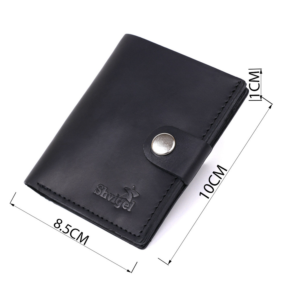 Шкіряний чоловічий гаманець Shvigel 16474 Чорний Київ - фото 7