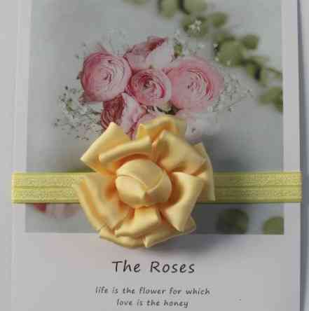 Пов'язка для дитини жовта квітка 7см, розмір універсальний (на резинці) Київ