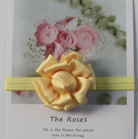 Пов'язка для дитини жовта квітка 7см, розмір універсальний (на резинці) Київ - фото 1