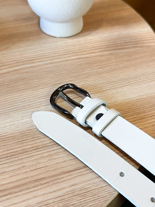 Женский белый кожаный ремень 6231 Киев - изображение 4