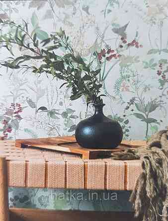 Обои виниловые на флизелине AS creation The Bos 0.53х10 растения листья цветы ягоды серые зеленые коричневые Киев