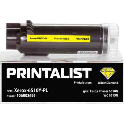 Тонер-картридж Printalist Xerox Ph6510N, WC 6515N, 106R03695 Yellow (Xerox-6510Y-PL) Винница