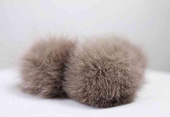 Помпони з натурального хутра песця на шапку 10-12см Кофе Харків