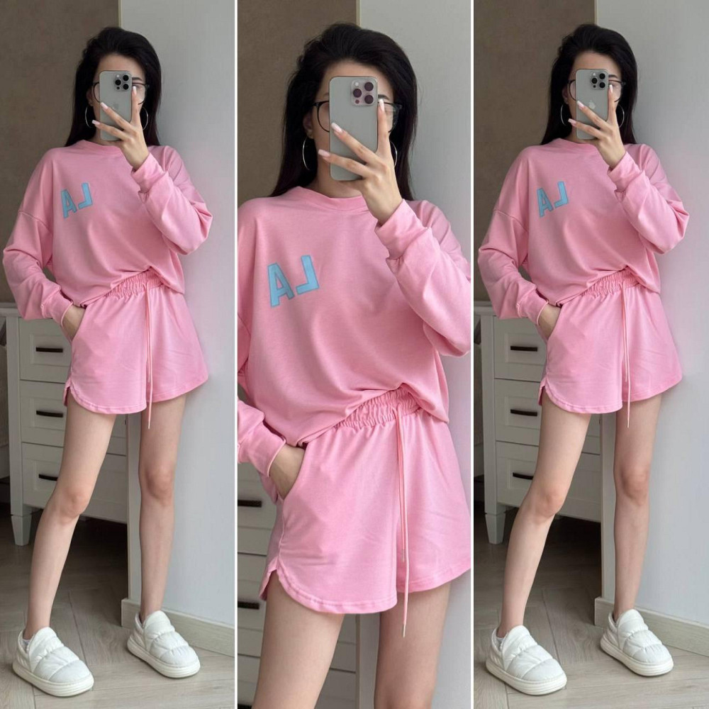 Жіночий прогулянковий костюм двійка: кофта і шорти турецька двонитка Одеса - фото 1