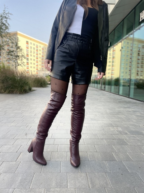 Nivelle Ботфорти жіночі NIVELLE марсала натуральна шкіра висота 50см обхват гомілки 35-37см каб Коломия - фото 7