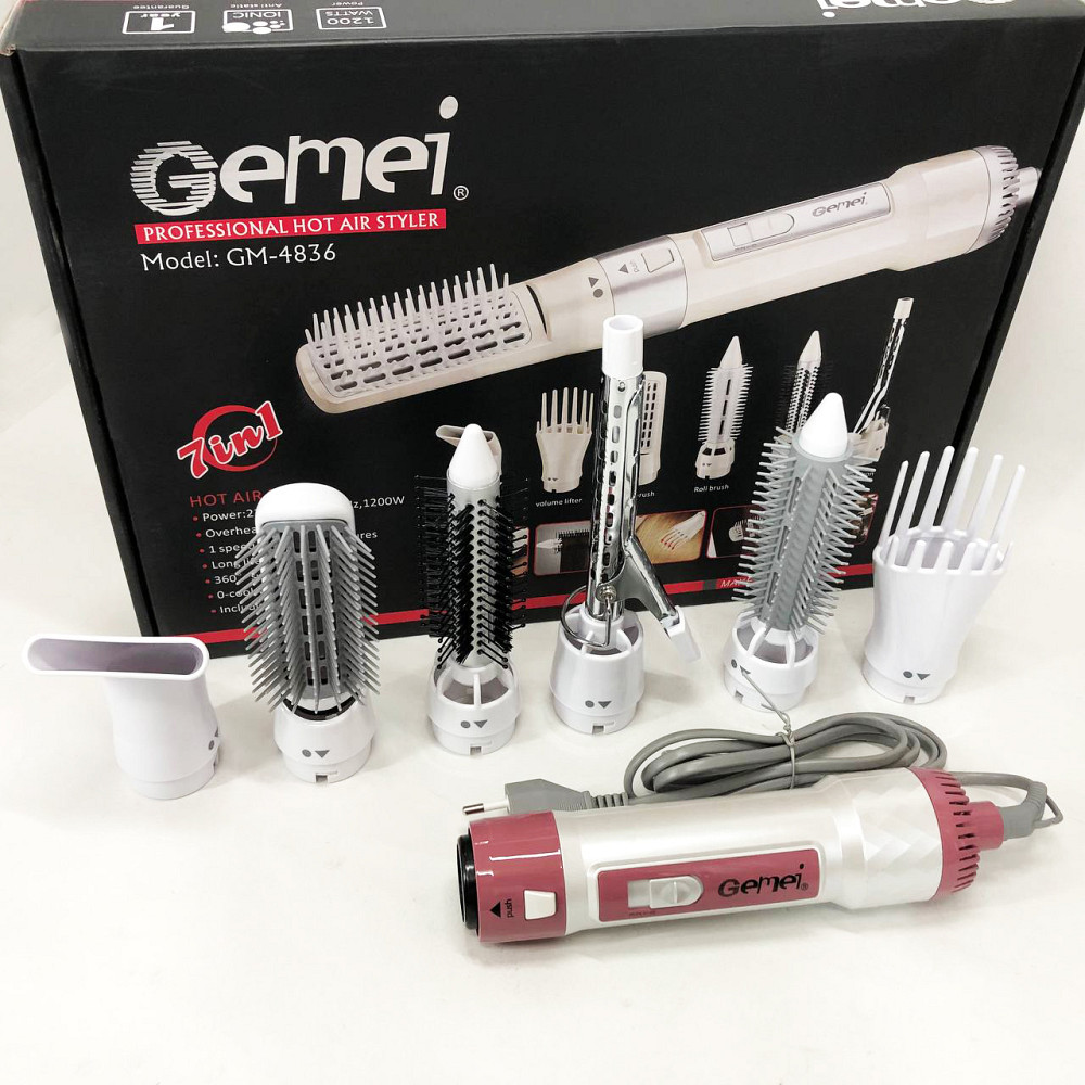 Электрический фен для профессионального использования Gemei GM-4836 7 в 1, Фен с режимом защиты волос IJ-14 Львов - изображение 3