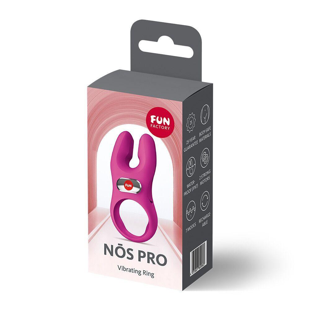 Ерекційне віброкільце з подвійною стимуляцією клітора Fun Factory NŌS PRO Magenta, 2 мотори Sex Aura Київ - фото 8