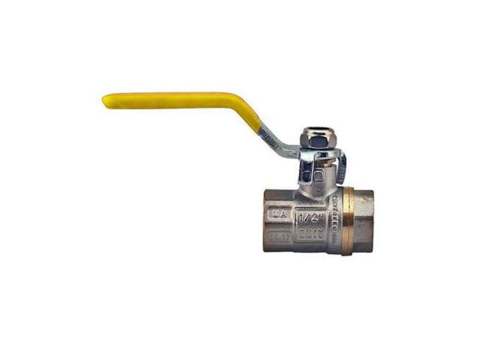 Кран кульовий газ 1/2 ГГВ ГАЗ,WP602-15FFL-Y - FFL ручка важіль жовта ТМ WATERPRO Solmir Київ - фото 1